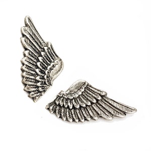 Wing Cuff Links SOLDERED Cuff Wings Antique Silver Winged Cufflinks The Flight Series Cufflink SOLDERED Detailed Feather Cuff Link image 1