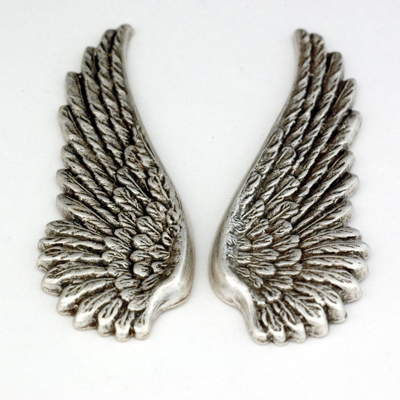 SOLDERED Wing Cuff Links Antique Silver Winged Cufflinks The Flight Series Cufflink Avenging Angel Cuff Wings Feathered Cuff Link