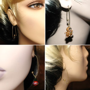 Thanksgiving, Christmas, Halloween And Anytime Three Way Earrings With Ball Ended Gold Ear Wires Three Pairs Of Earrings In One image 4
