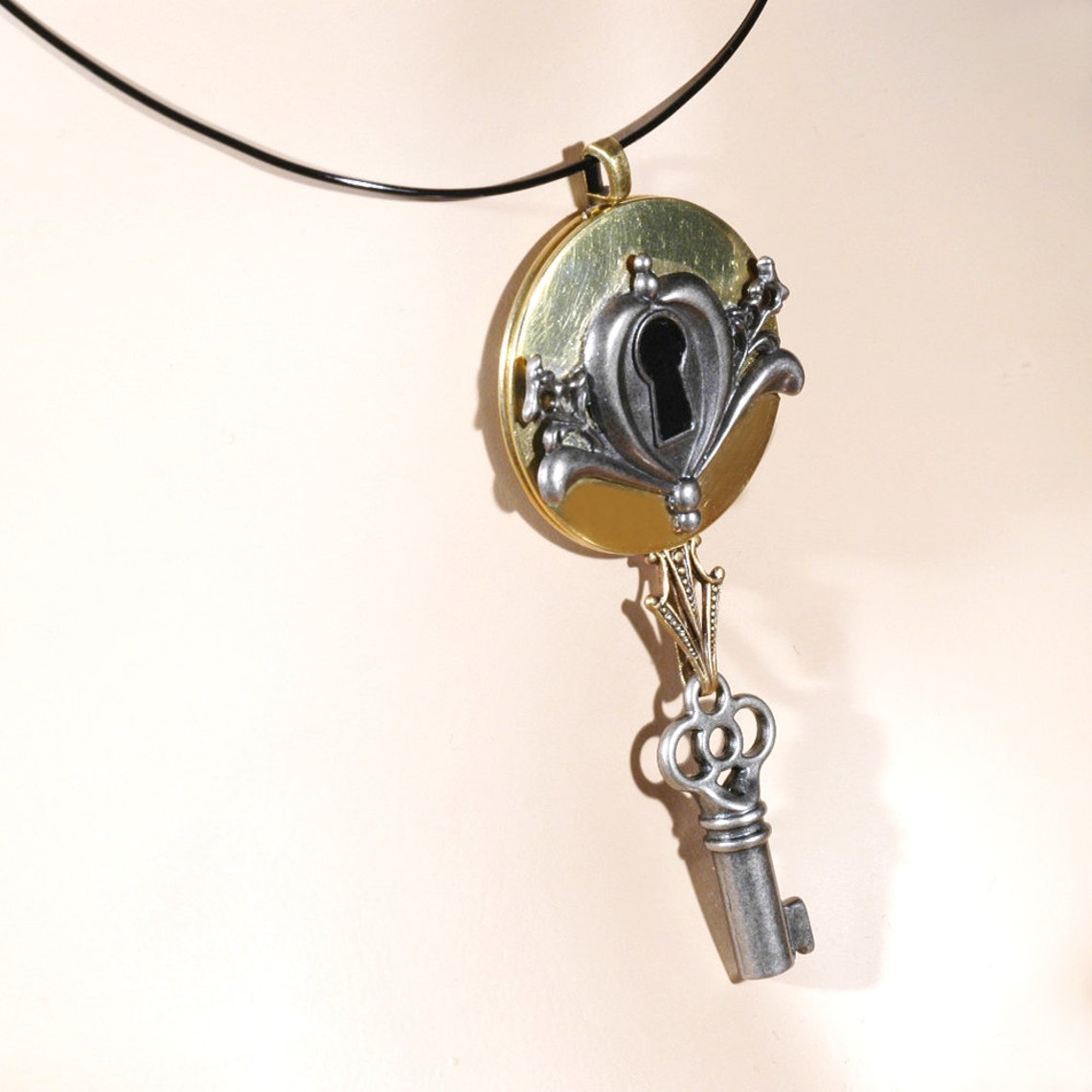 Under Lock and Key Locket Necklace Steampunk Locket Choker Etsy