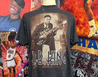 Vintage 90s BB King of The Blues World Tour Band Tee Single Stitch Sz XL