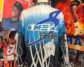 Vintage 90s Thor Motocross Jersey Long Raglan Sleeve Graphic Top