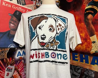 Vintage Wishbone PBS 1995 Rare Literature Book TV Promo Tee Sz Large