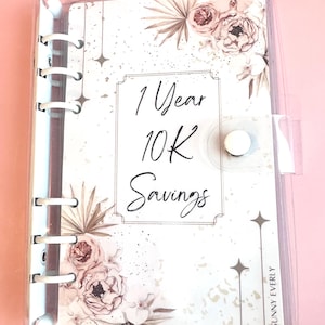 1 Year- 10K Monthly Savings Challenge in White Binder