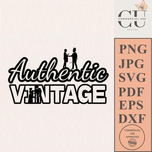 Authentic Vintage Icon SVG Png Small Business Packaging Product Symbol for ETSY Ecommerce T-Shirt Logo Minimalist Customized Vector POD Shop