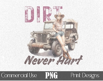 Cowgirl SUV Car PNG T-Shirt Graphic POD Print Sublimation Vintage Distressed Textured Western Rodeo Retro Scrapbooking Stickers Craft Hats