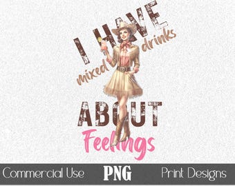 Cowgirl Cocktail PNG T-Shirt Graphic POD Print Sublimation Vintage Distressed Textured Western Rodeo Retro Scrapbooking Stickers Craft Hats