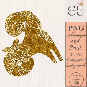 Steenbok sterrenbeeld horoscoop PNG goud glitter illustraties astrologie dier sublimatie ontwerp sterrenbeeld clipart geboortejaar dier vector