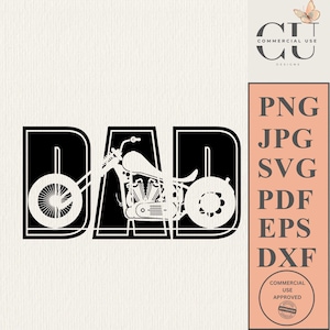 Motorfiets papa SVG PNG papa sublimatie gesneden bestand Cricut silhouet dxf pdf eps jpg motor shirt ontwerpen cadeau idee papa verjaardag Vaderdag