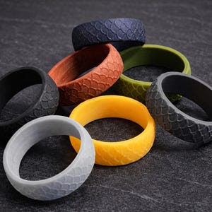 Alliance en silicone à l'échelle homme - hypoallergénique - Gym, travail - Alliance en caoutchouc flexible - 909