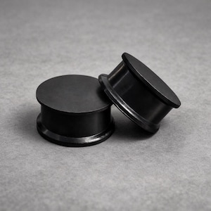 Tappi auricolari a vite in acrilico nero - Calibro auricolare allungato leggero a doppia svasatura - Espansore per lobo dell'orecchio