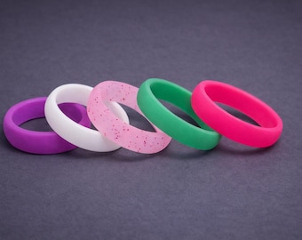 Fede nuziale in silicone pastello da donna - Fascia sottile, flessibile e ipoallergenica, anello comodo per tutti i giorni 908