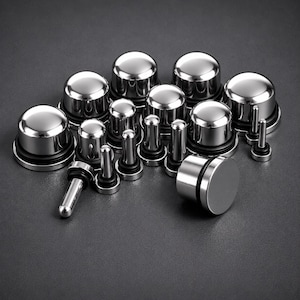 Expansores de oreja de acero quirúrgico de una sola abertura / Dilatadores de oreja de acero 316L para dilatación de orejas / Dilatadores de lóbulos de oreja / Túneles de carne de 1,6 mm a 16 mm