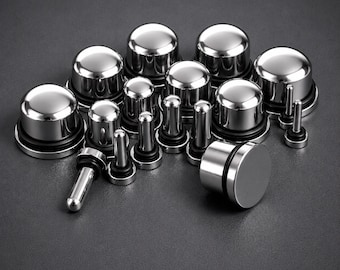 Surgical Steel Single Flare Dead Stretching Plug | 316L Steel Ear Gauges For Stretched Ears | Ear Lobe Stretchers | Flesh Tunnels 1.6mm–16mm
