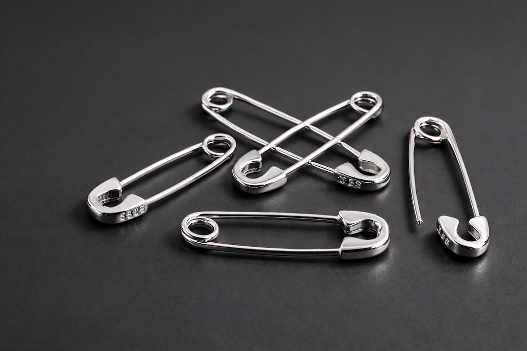 Pair of Sterling Silver Safety Pin Earrings | Punk Style Earrings ...