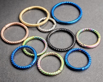 BUY 2 GET 2 FREE - titanium scharnierende septum-klikneusring - spoelstijlsegment