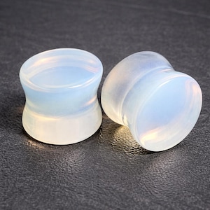 Opalit Ohrstecker - Double Flare Stone Gauges, Schillernder Natürlicher Opal Stretched Piercing Schmuck