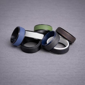 Silicone Wedding Ring Band | Comfortable Inner Groove Ring for Gym, Work, Travel 1131