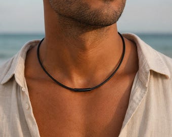 Braided Leather Necklace Cord – Black or Brown, Stainless Steel Clasp