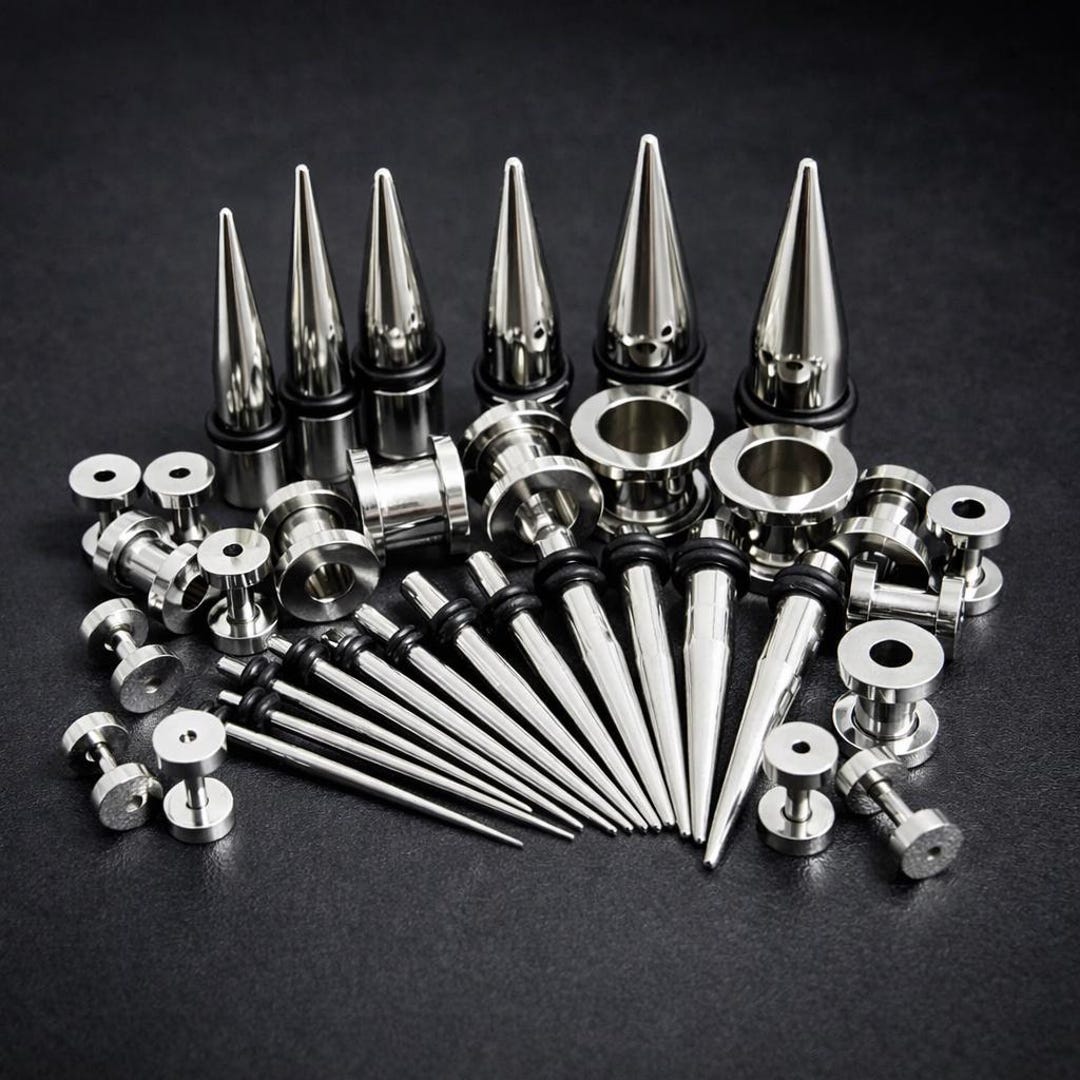 36 Piece Ear Stretching Kit – Surgical Steel Ear Stretchers Set ...
