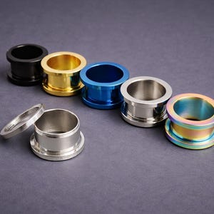 Tunnel auricolari in acciaio chirurgico con attacco a vite – Calibri a doppia svasatura – Dilatatori auricolari, piercing