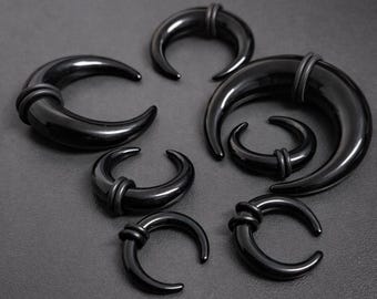Black Acrylic Septum Piercing |  Pincher Kit | Septum & Ear Stretching Gauge | Smooth Acrylic Ear Gauges