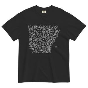 Camiseta con mapa del río del estado de Arkansas