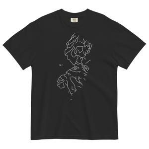 Camiseta con mapa del río del estado de Nueva Jersey