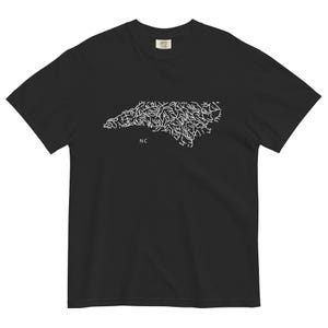 Camiseta con mapa del río del estado de Carolina del Norte