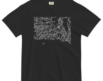 South Dakota State River Map Shirt