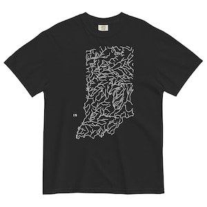Camiseta con mapa del río del estado de Indiana