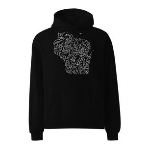 Sudadera con capucha con mapa del río del estado de Wisconsin