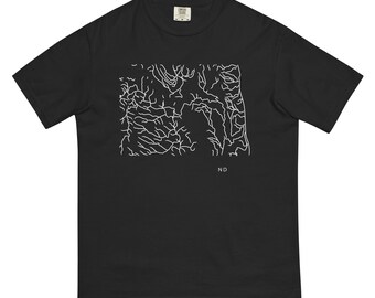 North Dakota State River Map Shirt