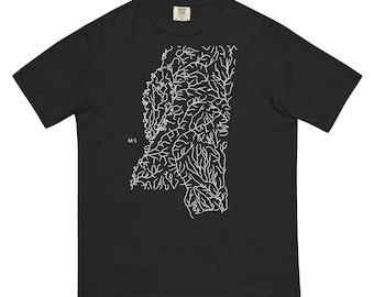 Mississippi State River Map Shirt