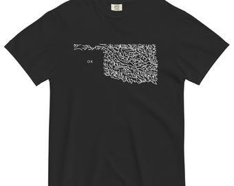 Oklahoma State River Map Shirt