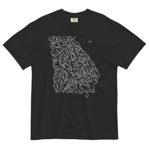 Camiseta con mapa del río del estado de Georgia