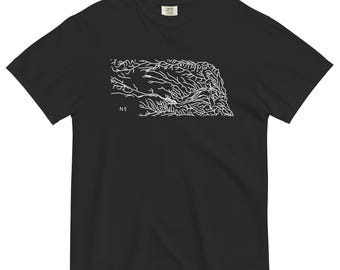 Nebraska State River Map Shirt