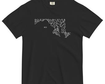 Maryland State River Map Shirt