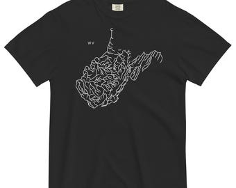 West Virginia State River Map Shirt