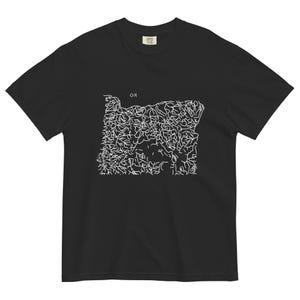 Camiseta con mapa del río del estado de Oregón