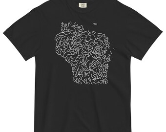 Wisconsin State River Map Shirt