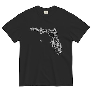 Camiseta con mapa del río del estado de Florida