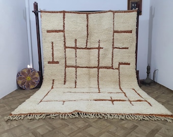 Handwoven Beni Ourain Rug- Moroccan Berber Wool Carpets