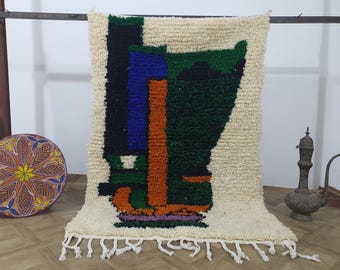 Handmade Beni Ourain Wool Rug: Authentic Moroccan Berber Design