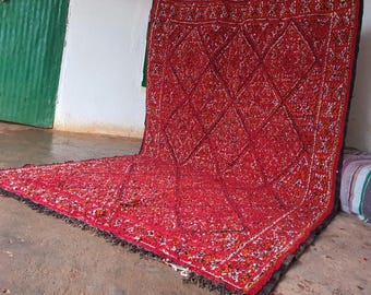 Luxueux tapis marocain vintage-Grand Beni Mguild Design fait main