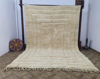 Handwoven Moroccan Wool Rug: Checkerboard Shag Rug, Custom Berber Design