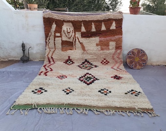 Handmade Wool Azilal Rug: Multicolored Moroccan Decor