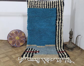 Handmade Multicolored Berber Rug: Moroccan Wool Carpet