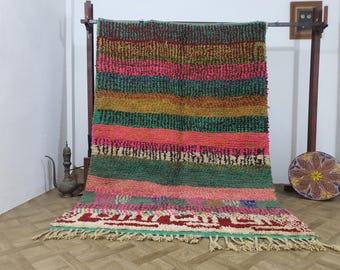Handwoven Beni Ourain Rug: Plush Moroccan Wool Carpet, Custom Size