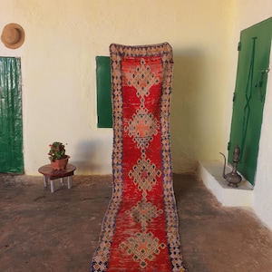 Vintage Runner Rug 10.4x2.2 ft , Rugs Runner For Hallway , Rugs Runner For Kitchen , Rugs Runner For Stairs , Rugs Runner Bathroom 320x69 cm